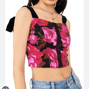 Free People Corduroy Corset Crop Top